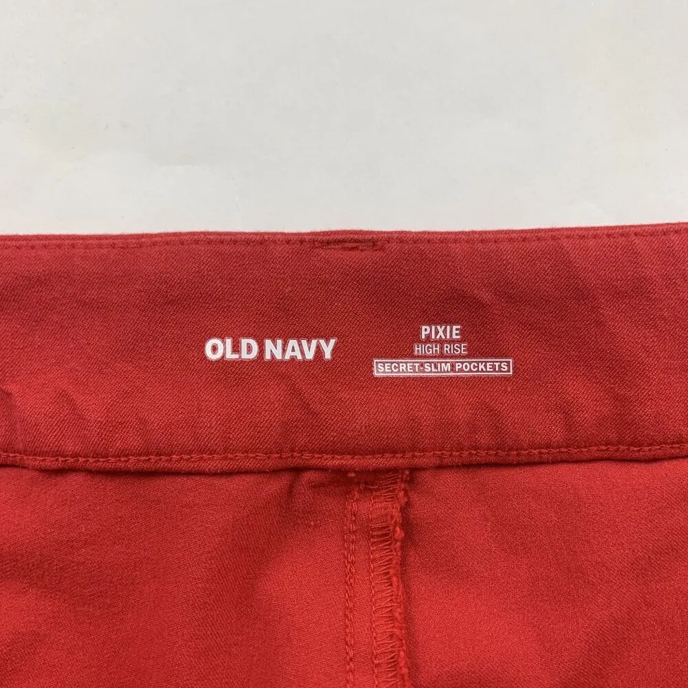 Old Navy Robbie Red Stretch Canvas High Rise Skinny Pixie Pant 16 - Image 3