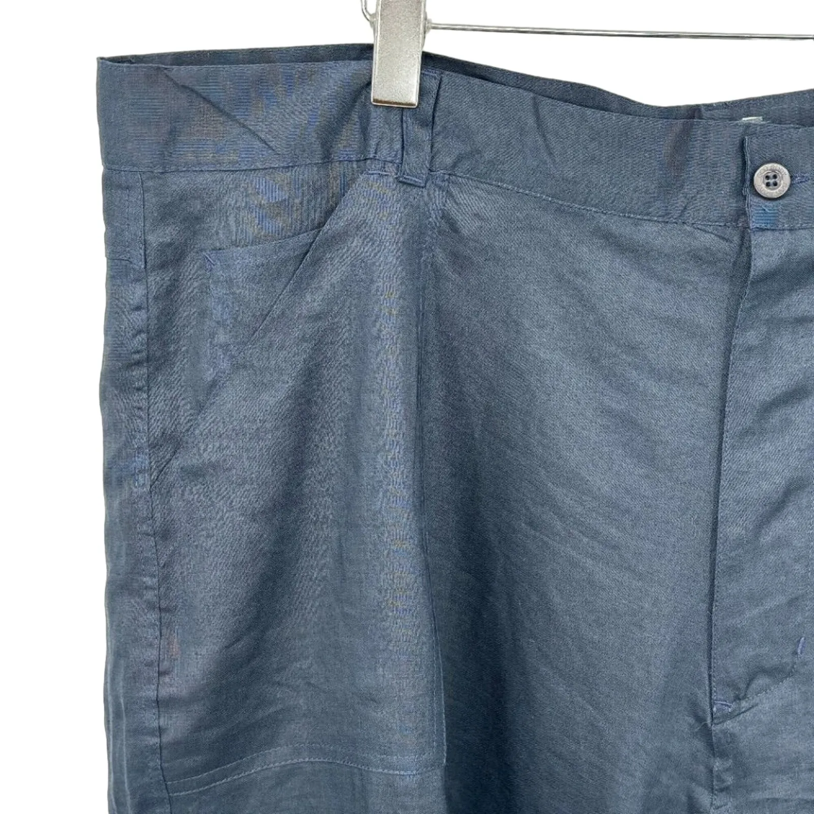 Giani Bini pants 3X Black Label navy blue 100% linen lined cropped cargo pockets - Image 2