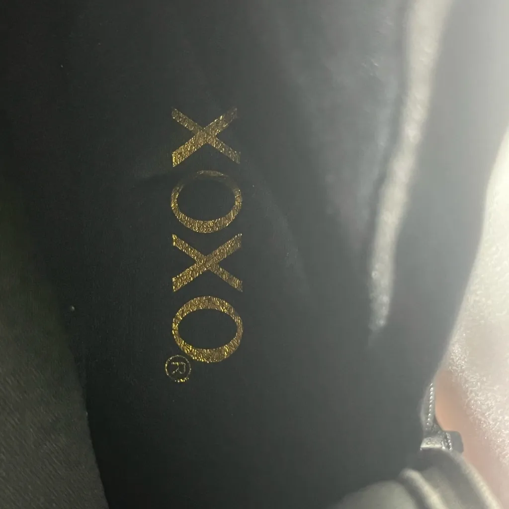 XOXO KENDAL LEATHER TALL BOOT WITH GOLD HEEL ACCENT ZIP WOMEN SZ 10M BLACK NEW - Image 8