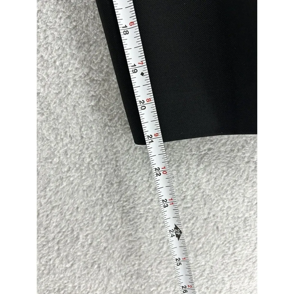 WHBM Women's Cropped Pants Solid Black Size 14 Straight Leg Slash Pockets Crease - Image 7