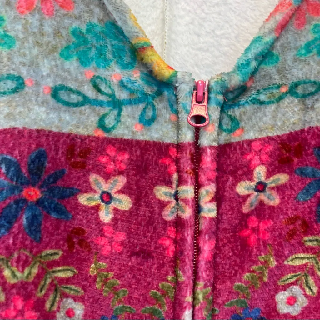 Natural Life Women’s Floral Fleece Onesie Pajamas Jumpsuit One Piece Size S Boho - Image 3