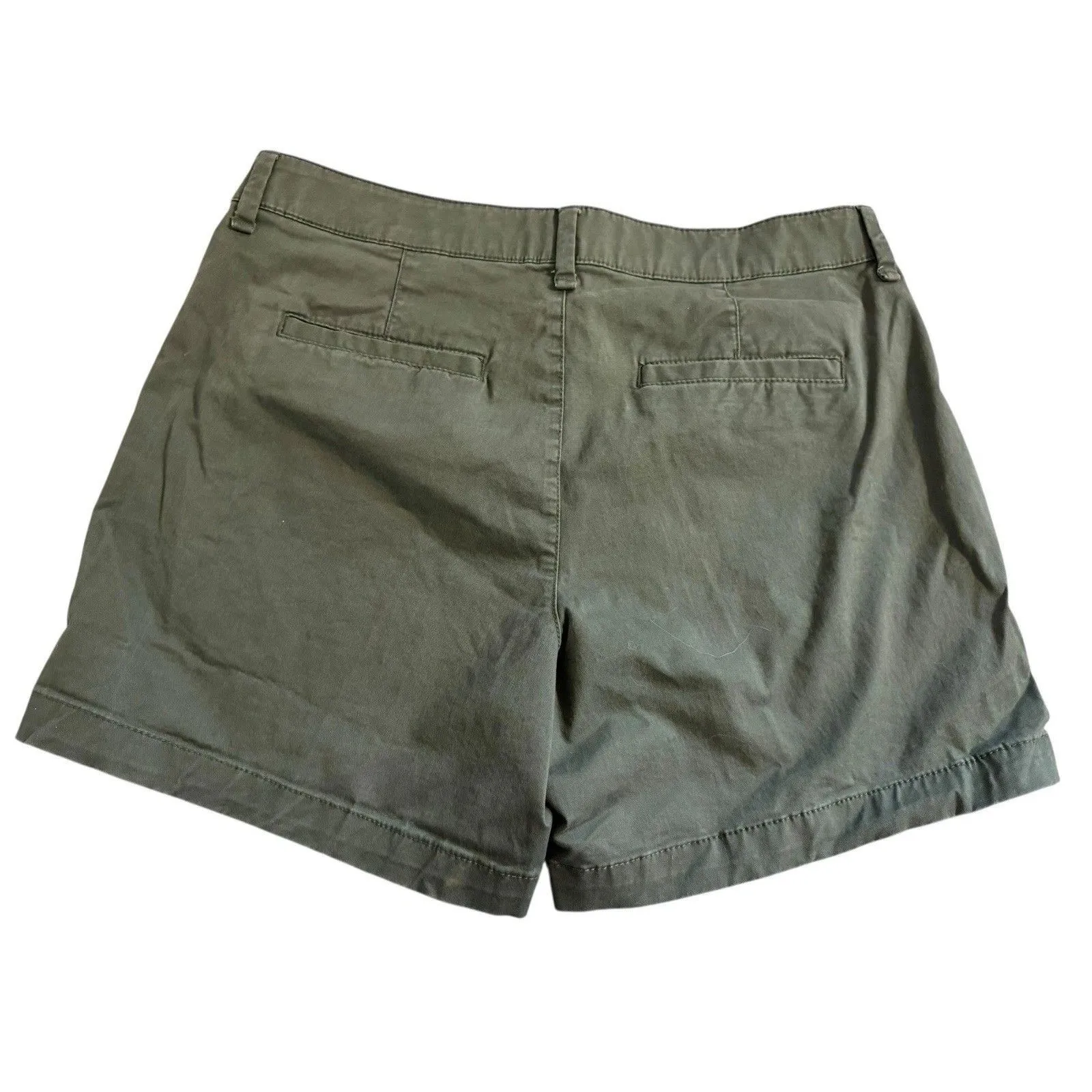 GAP Women’s 5" Khaki Chinos Shorts Size 8 Army green Stretch Preppy Vacation EUC - Image 2