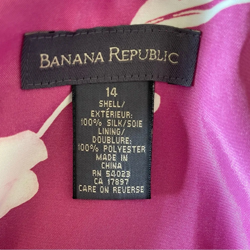 Banana Republic Vintage Sakura Cherry Blossom Layered Silk Flowy Bell Skirt 14 - Image 9