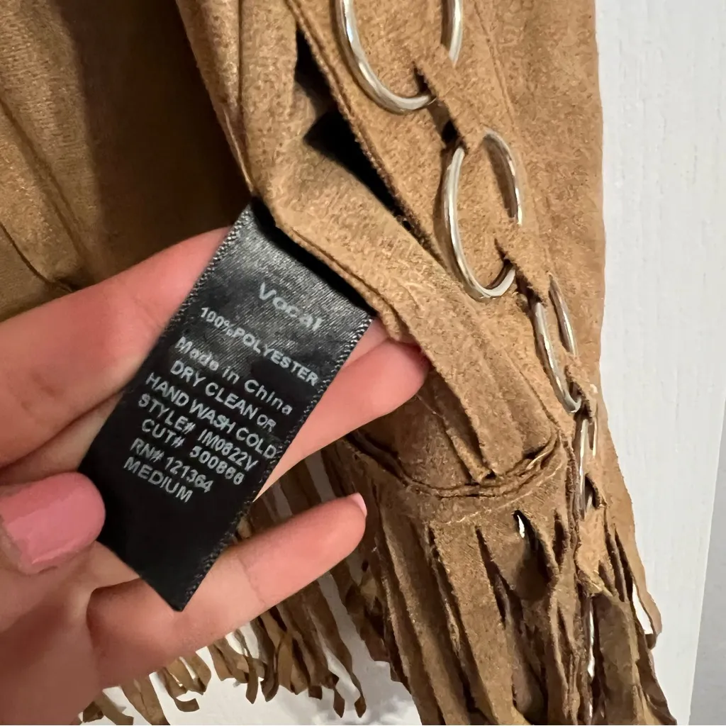 Vocal  Brown Vest with Silver Ring Details - Image 3