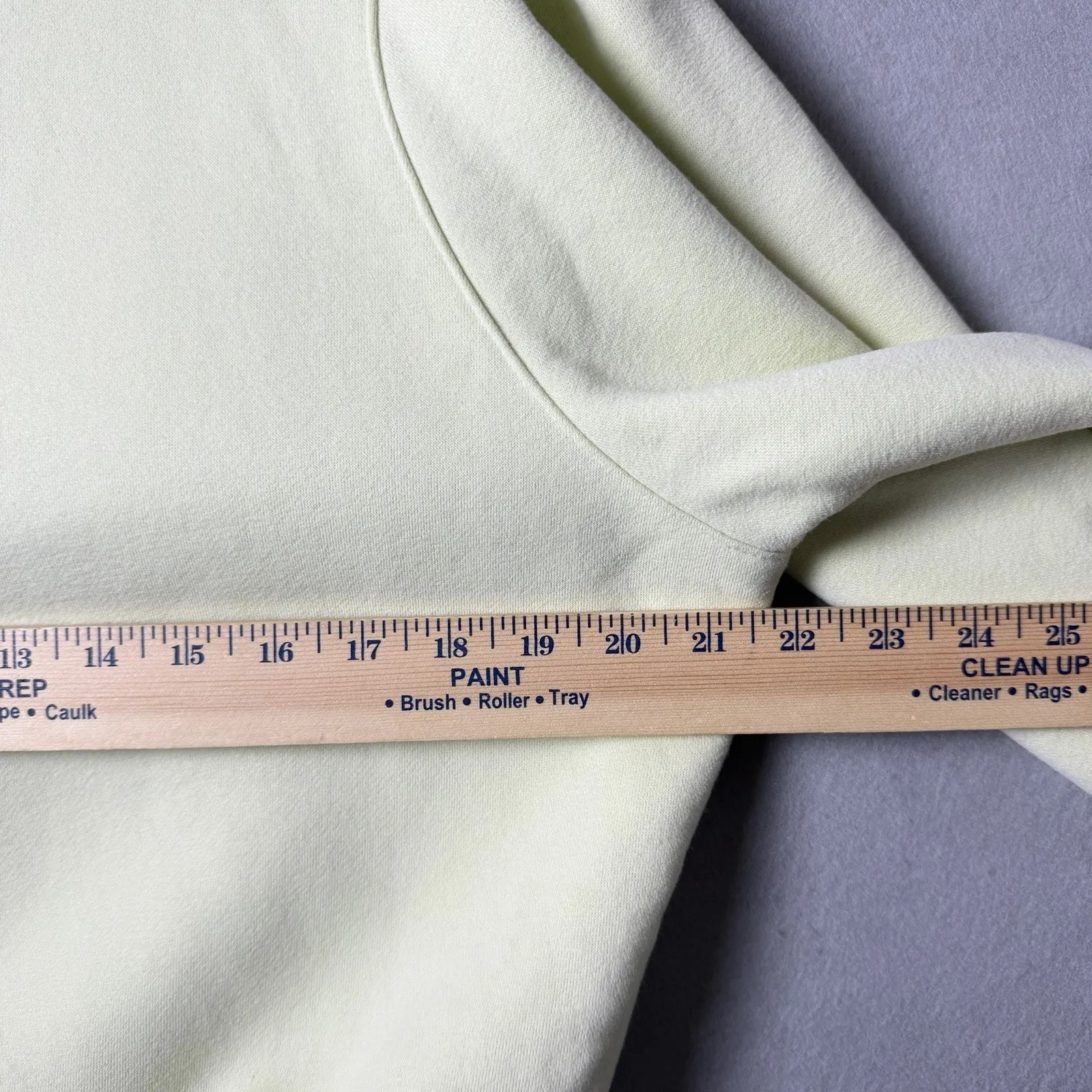 All:Row Cropped Crewneck Sweatshirt Pleated Shoulder 100% Cotton Size Small Green - Image 7