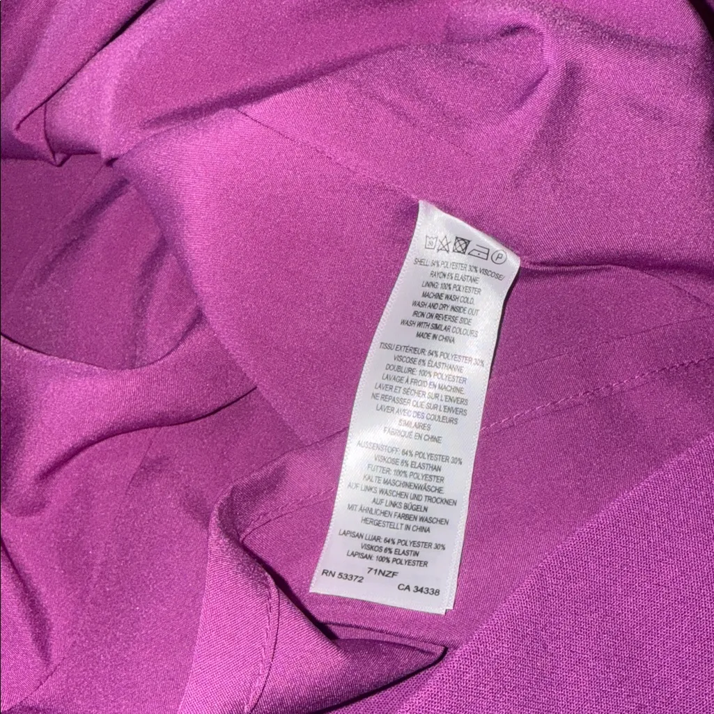 NWT French Connection  Whisper Colorblocked Cutout Dress  Neon Orange / Viola 2 - Image 7