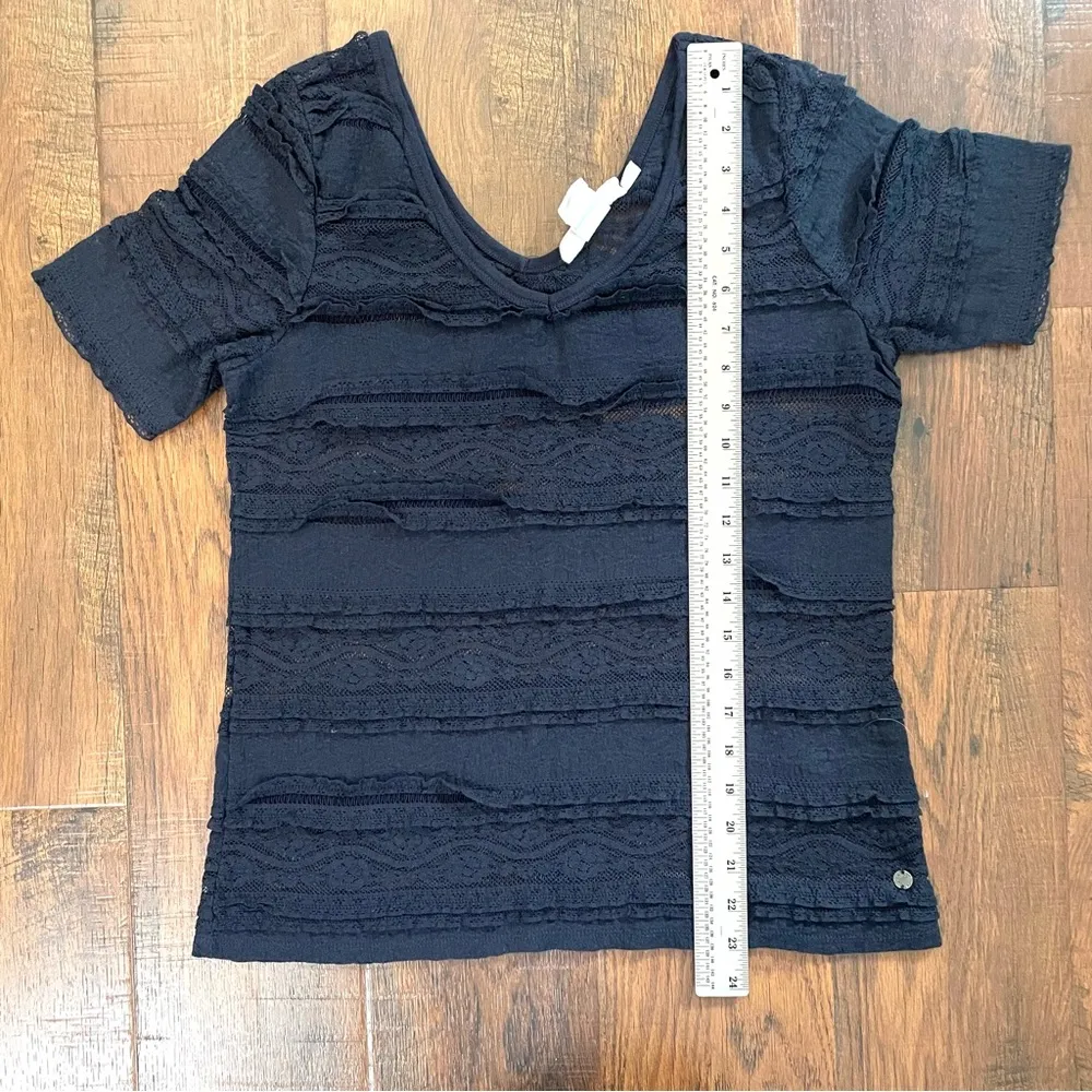 L.O.G.G. LABEL OF GRADED GOODS for H&M navy lace tee shirt, size L - Image 7