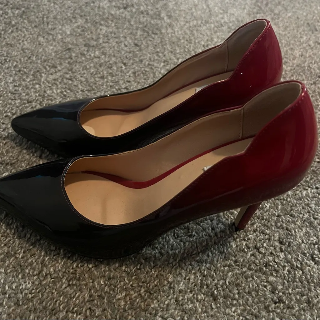 Joy in love shoes women's Pumps high Heel Size7.5 Patent Red & black fade Size 7.5 - Image 5