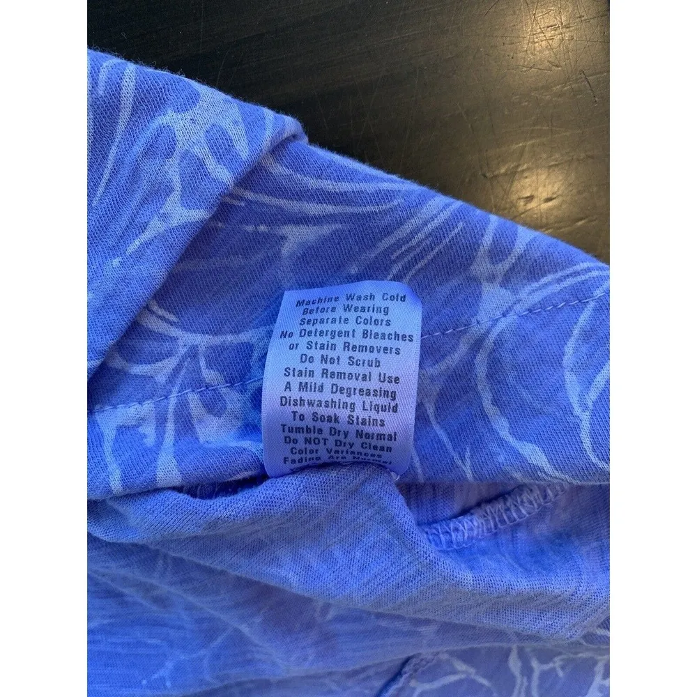 Fresh Produce Top Women’s XS Cotton 3/4 Sleeve Layered Blue Tropical Beachy Prep - Image 7