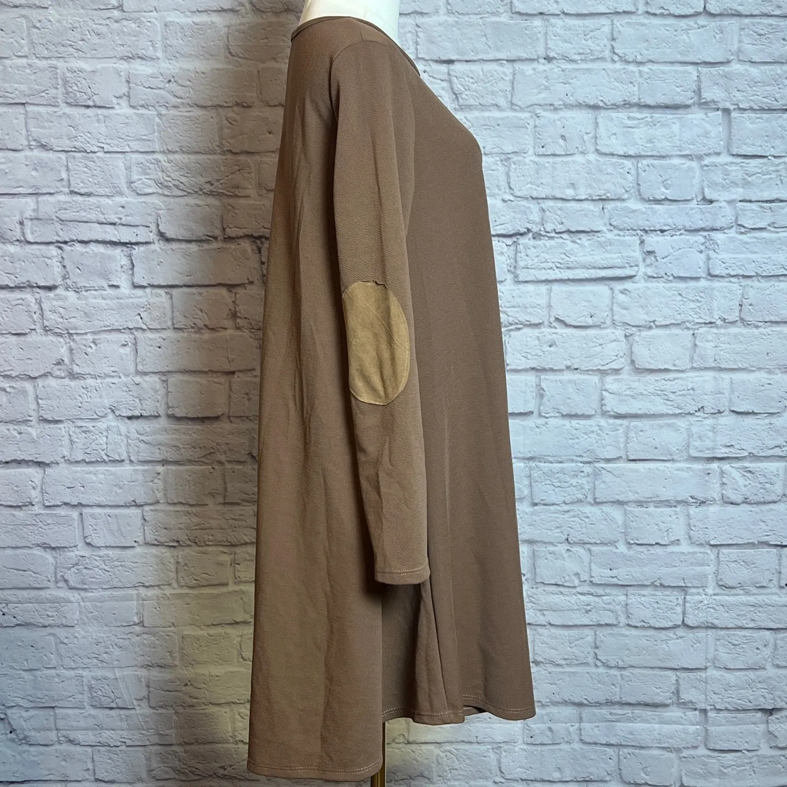 a.gain Brown Long Sleeve Swing Dress Women's Size M Made in USA - Image 2