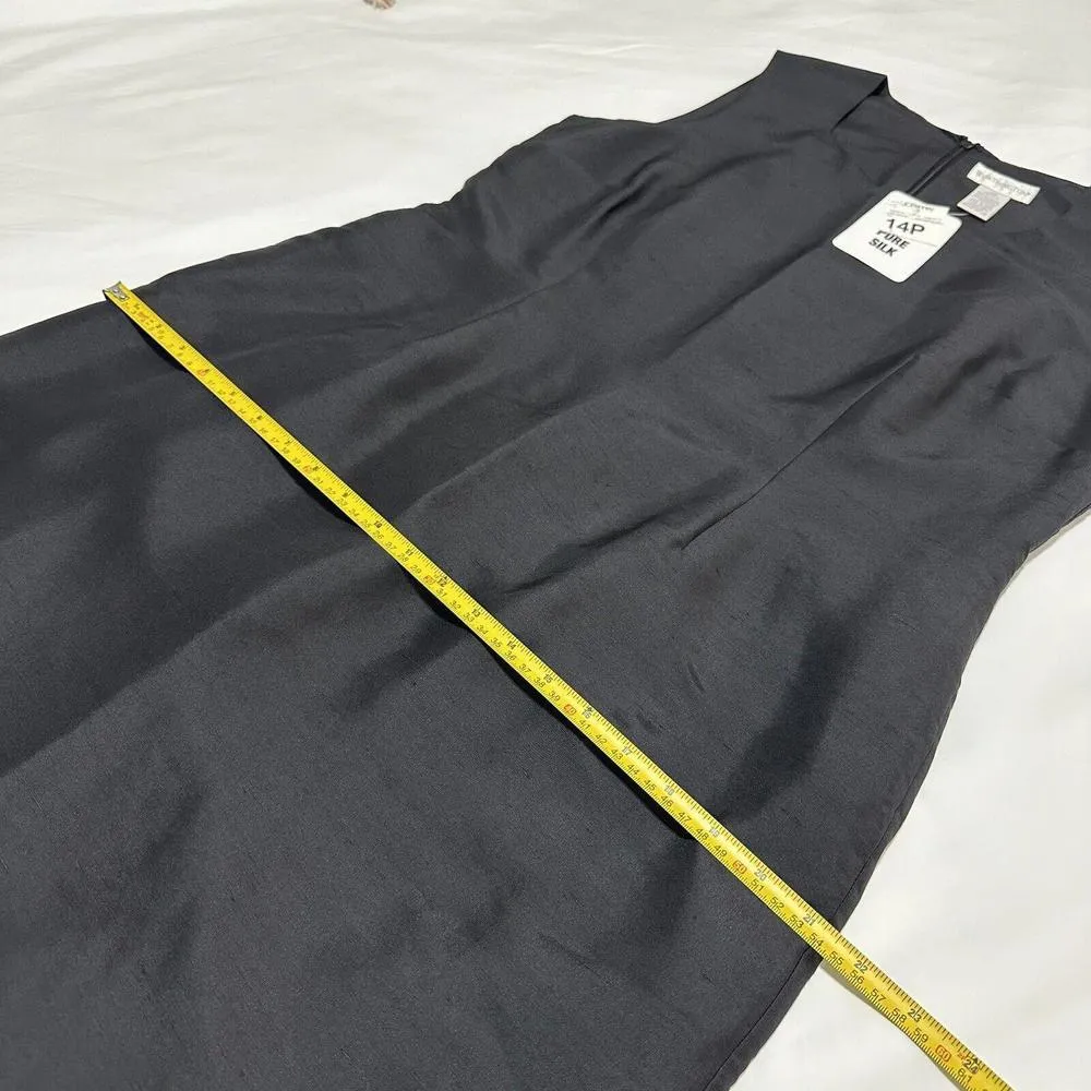 Worthington NWT Size 14P 14 Petite Black 100% Silk Dress LBD Little Black Dress - Image 8
