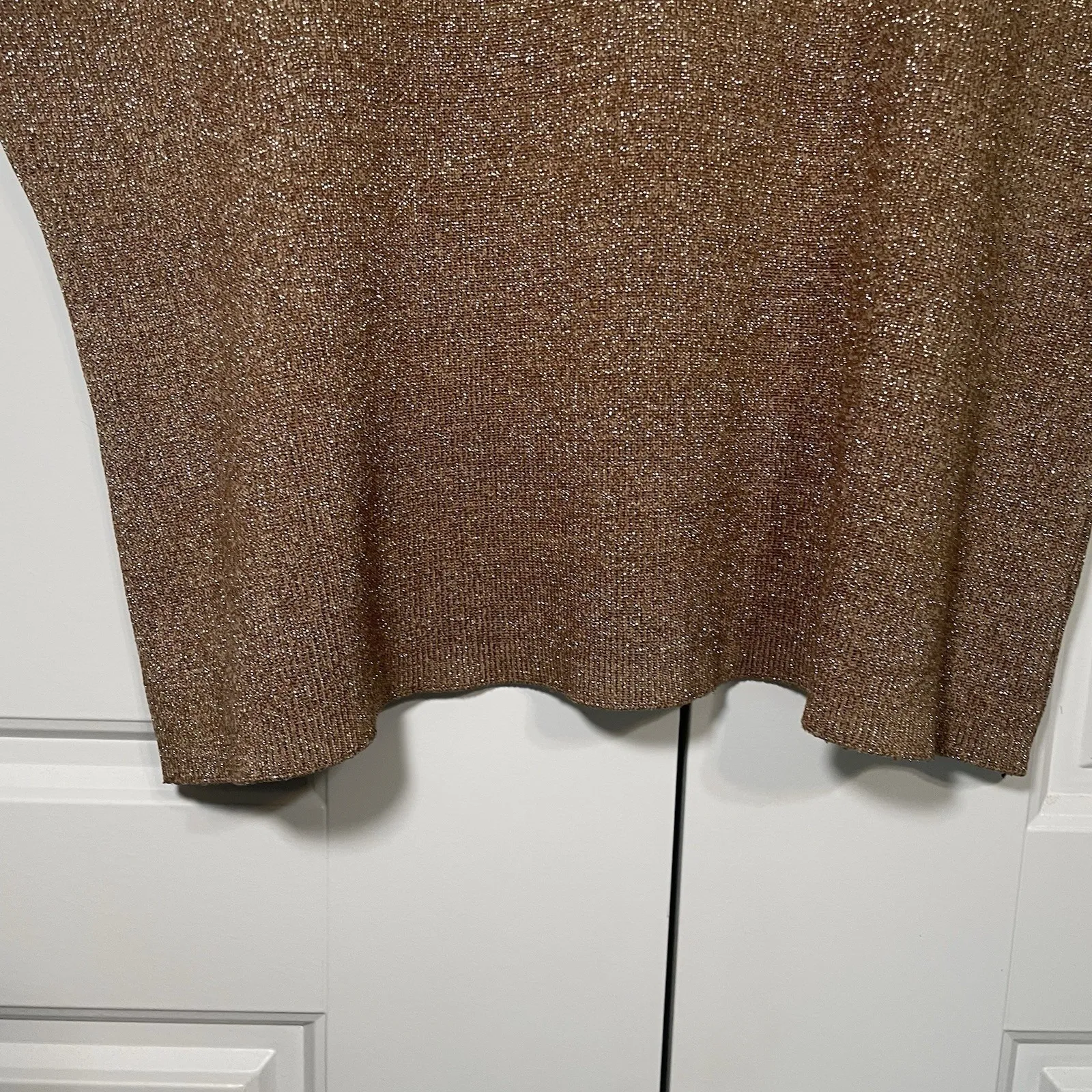 Joseph A Womens Sleeveless Size‎ XL Gold Silk Metallic Knit Party - Image 5