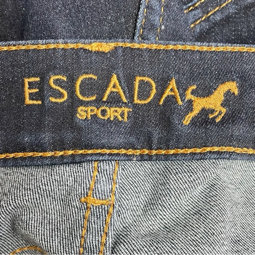 Escada Sport Straight Leg Jeans Dark Rinse Wash Size EU 42 | US 14 Designer Luxe Blue - Image 8