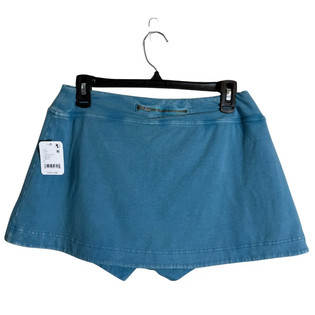 FP Movement Free People Hot Shot Mini Skort Women's Large Misty Blue Active NWT - Image 2