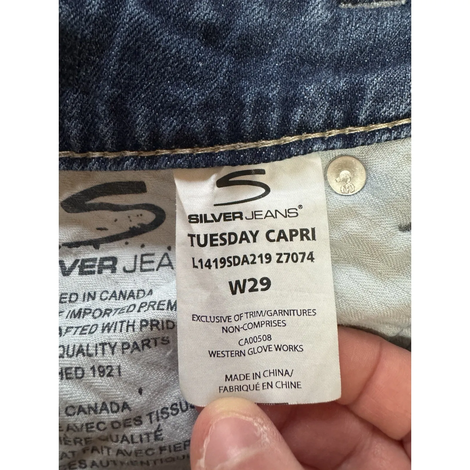 Silver Jeans Tuesday Low Rise Capri Size W29 Summer Travel Vacation Denim City - Image 13
