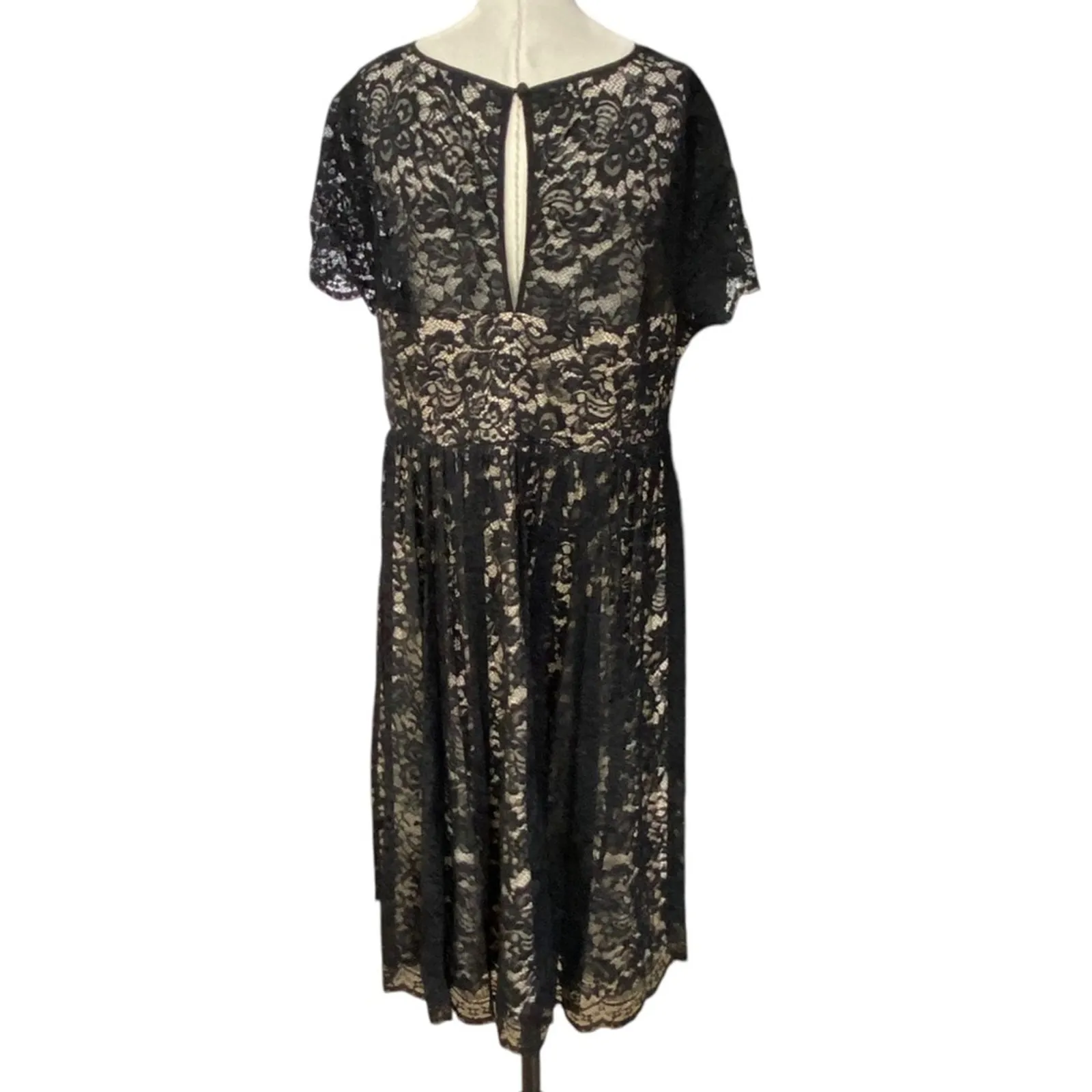 Torrid Black Lace Illusion Neck Skater Dress Size 1X PLUS - Image 7