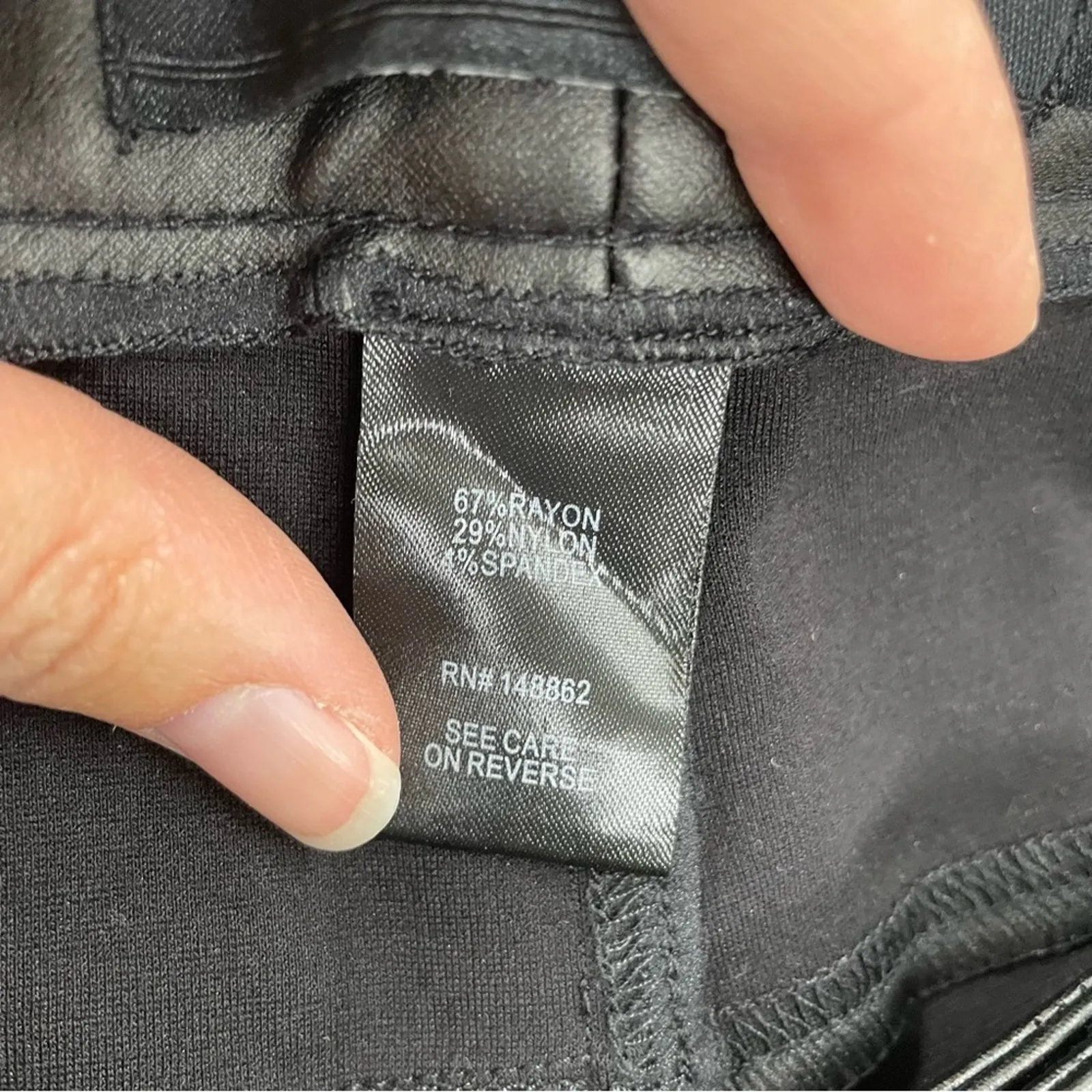 Torrid Black Faux Leather High Rise Moto Pants Womens 22R Zipper Details - Image 5