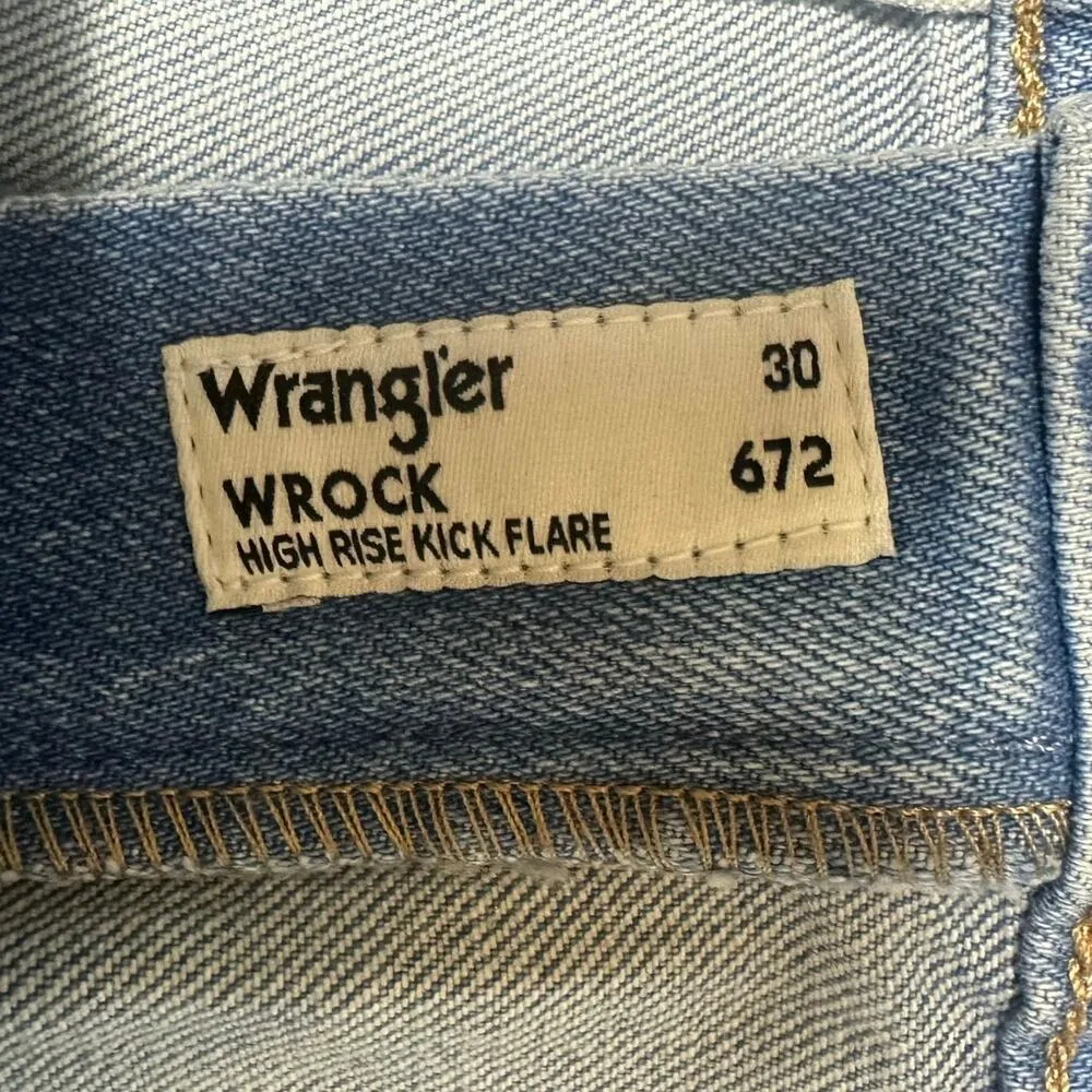 Wrangler Wrock High Rise Kick Flare Two Tone Jeans NEW - Image 6