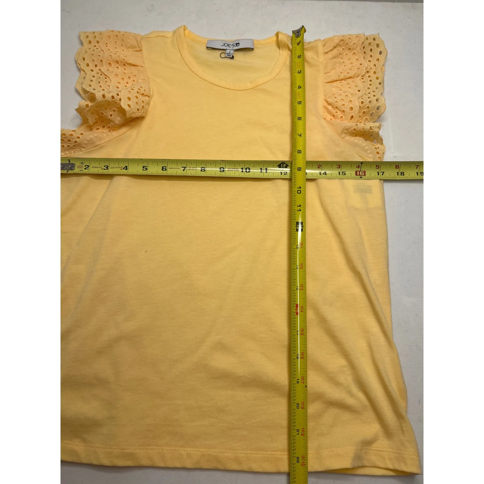 Joe’s Jeans THE ALEXIS BRODERIE Eyelet Flutter Sleeve Tank Top in Pale Orange S - Image 5