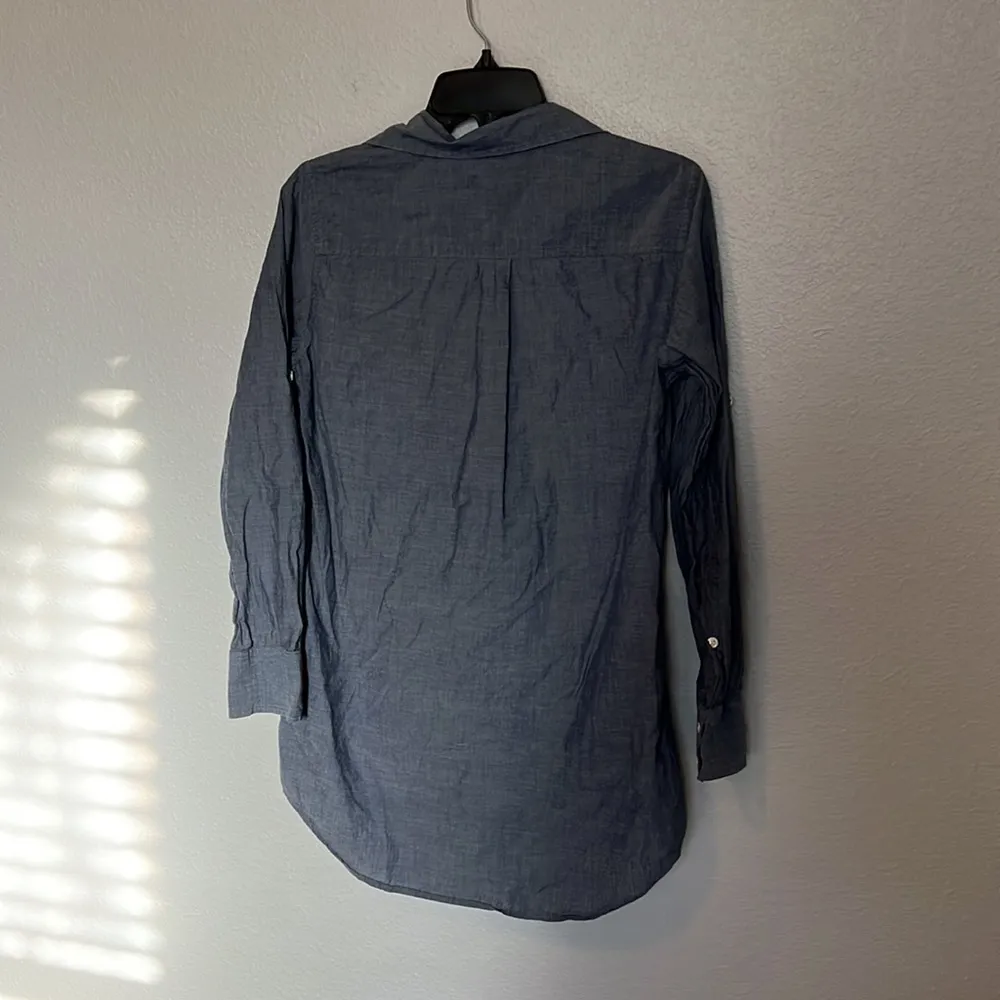 JCrew Factory Chambray Popover Tunic Size XS Blue - Image 5