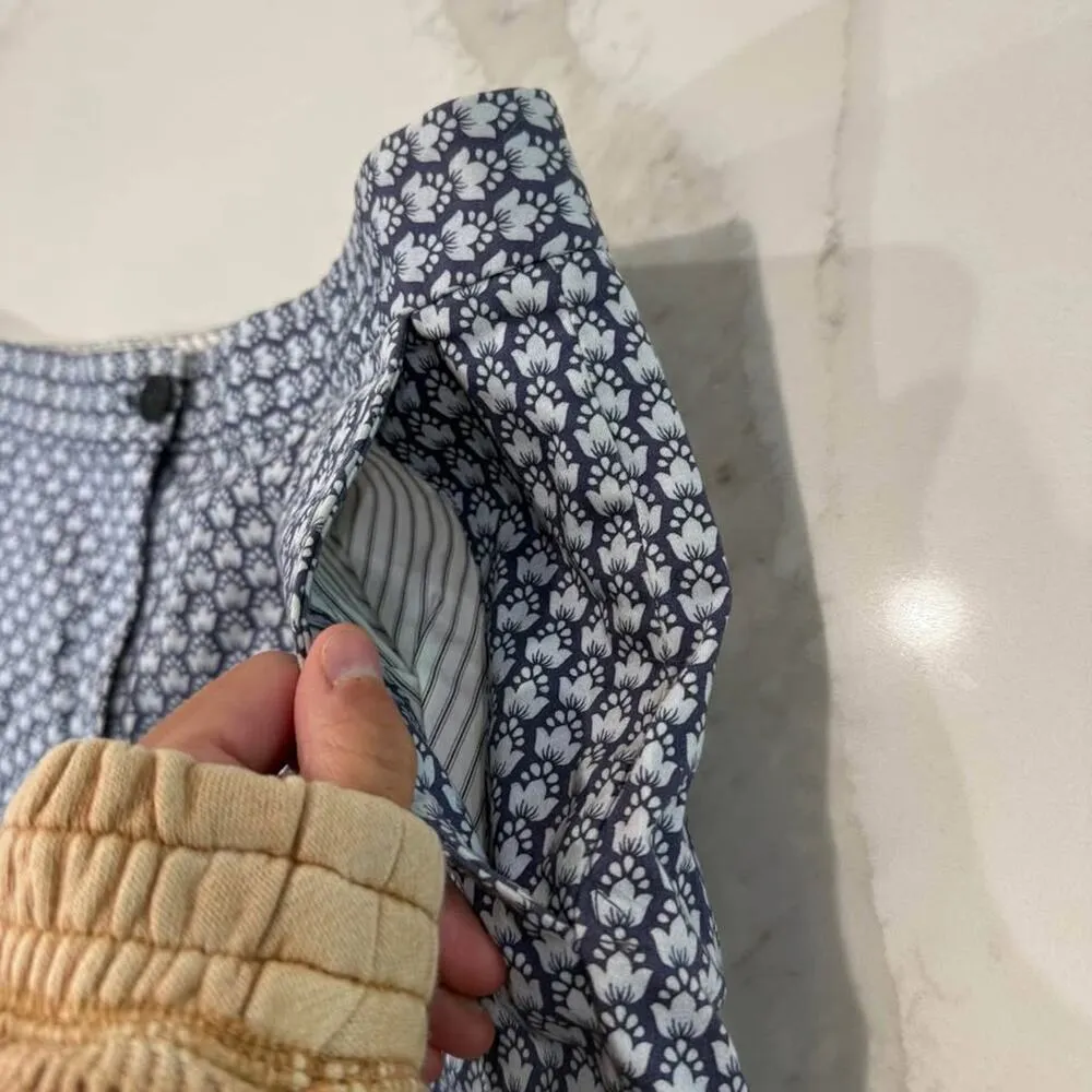 Brooks Brothers Red Fleece Flower Flat Front Chino Shorts Women's 8 Blue/White - Image 3