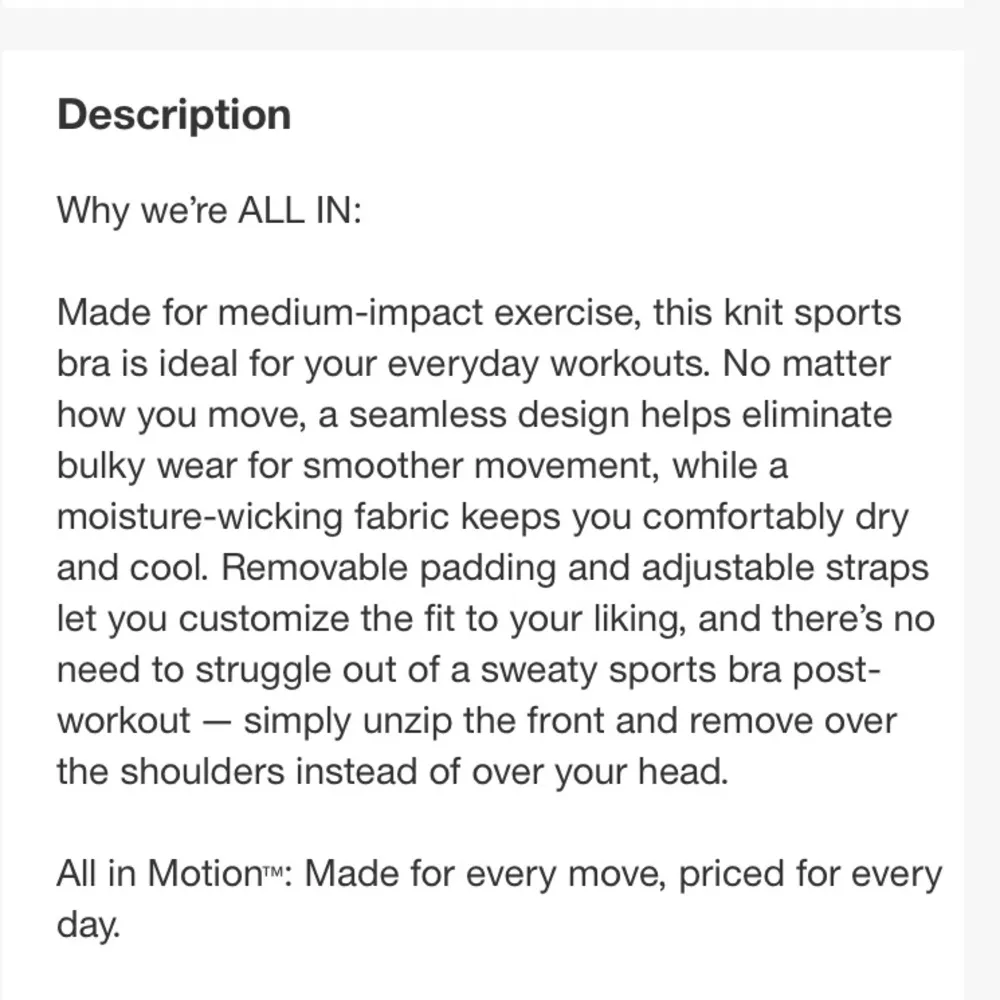All In Motion Front Zip Sports Bra - Image 10