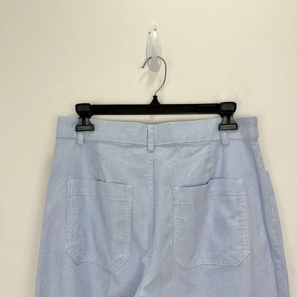 J.Crew Petite Striped High Rise Wide Leg Cropped Pant Blue White US 27 P NWT - Image 11