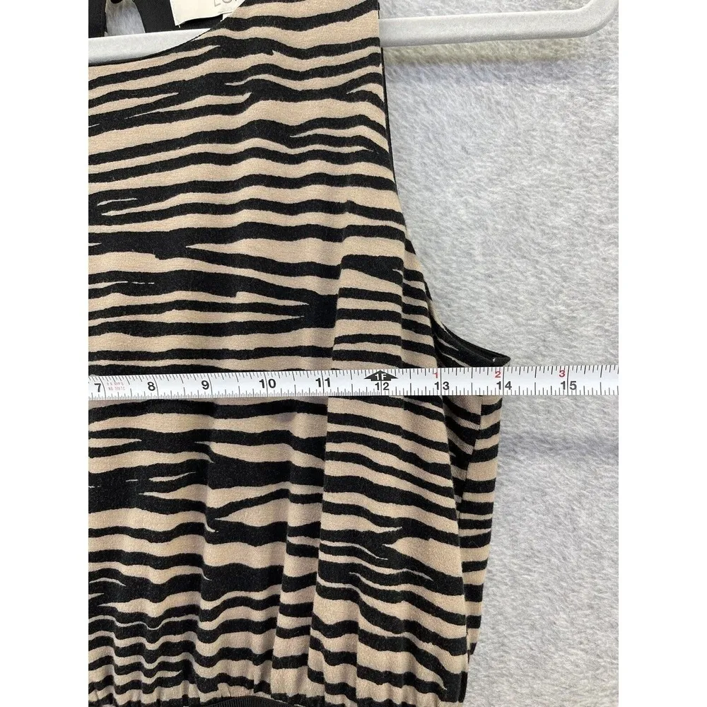 LOFT by Ann Taylor Women's Dress Sleeveless Animal Print Size Medium A Line - Image 5