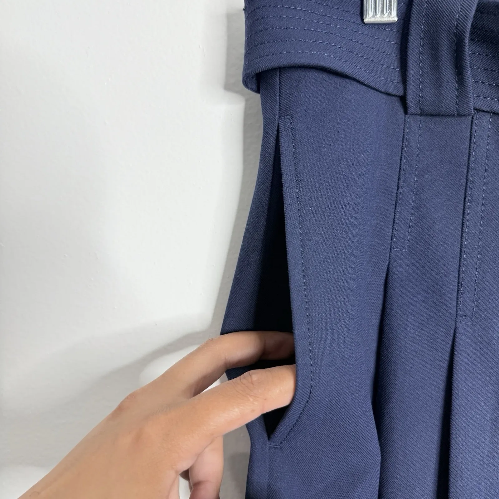 NWOT Ann Taylor The Belted Straight-Leg Pant Pure Sapphire Size 14 Workwear‎ - Image 9