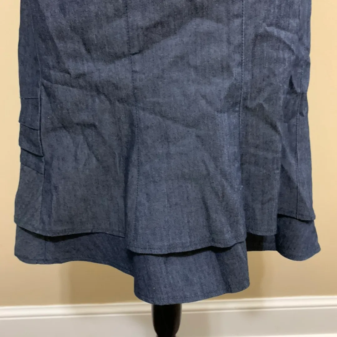 Blue Denim Ruffle Skirt Size 8 - Image 5