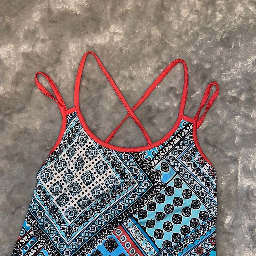 Secret Treasures Blue Geometric Tile Nightgown L 12-14 - Image 3