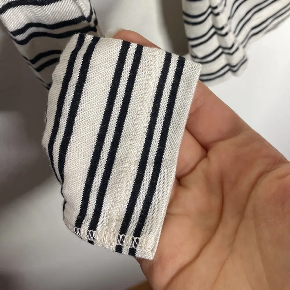 La ligne Charley striped silk blend Henley size XS Black - Image 8