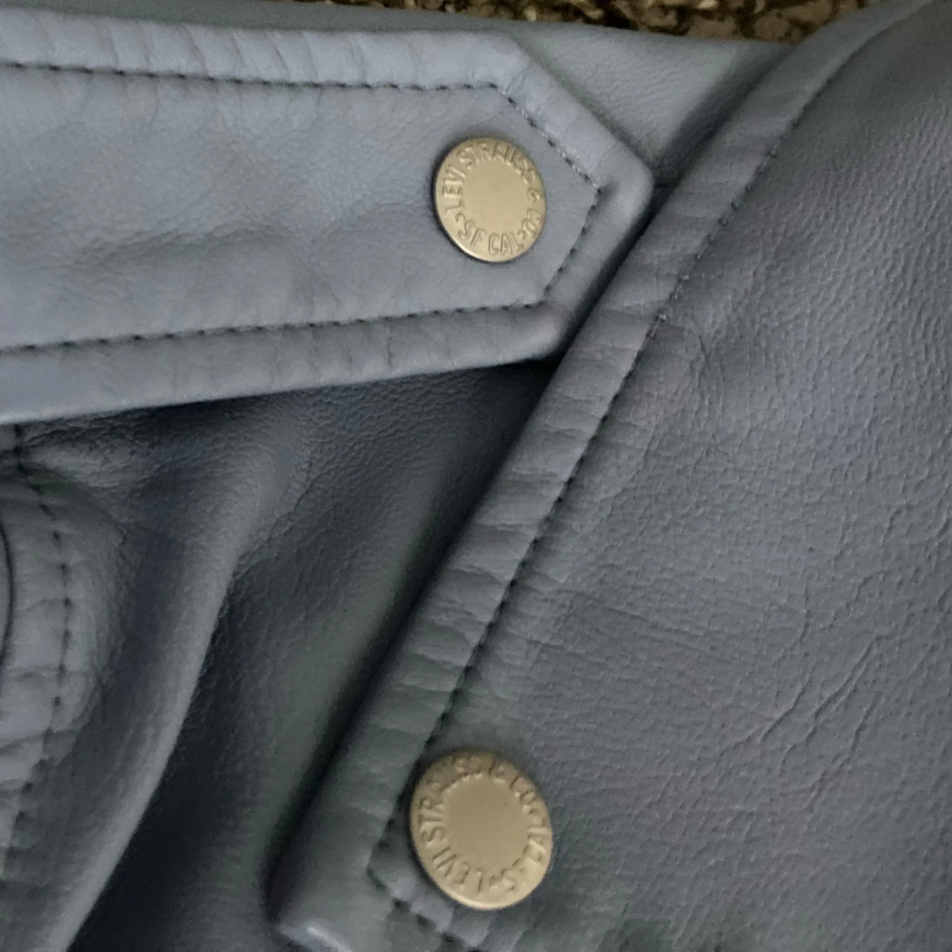 Levi’s Light Blue Faux Leather Moto Jacket – Size L – NWT - Image 10