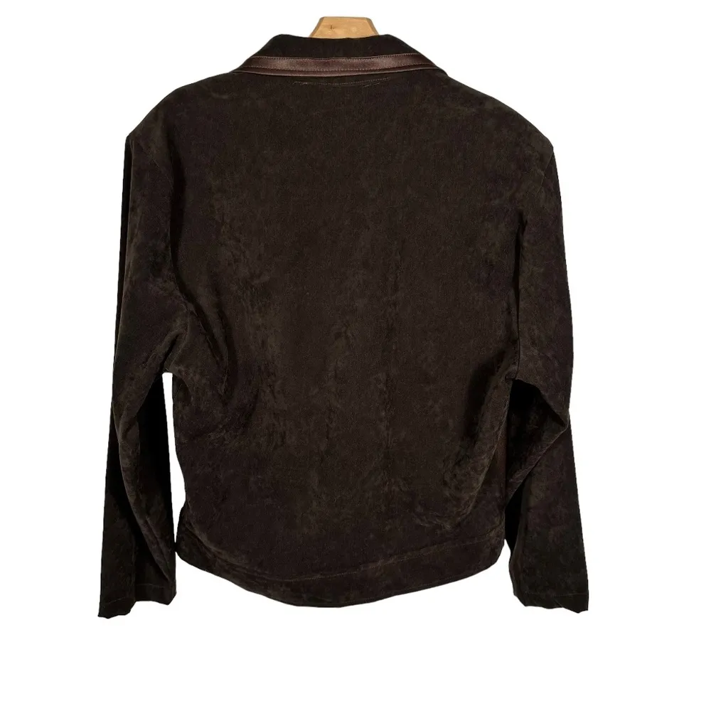 Women's | Rio  | Vintage Brown Suede Italy Zip Jacket Pantsuit 2 pc. - Image 4