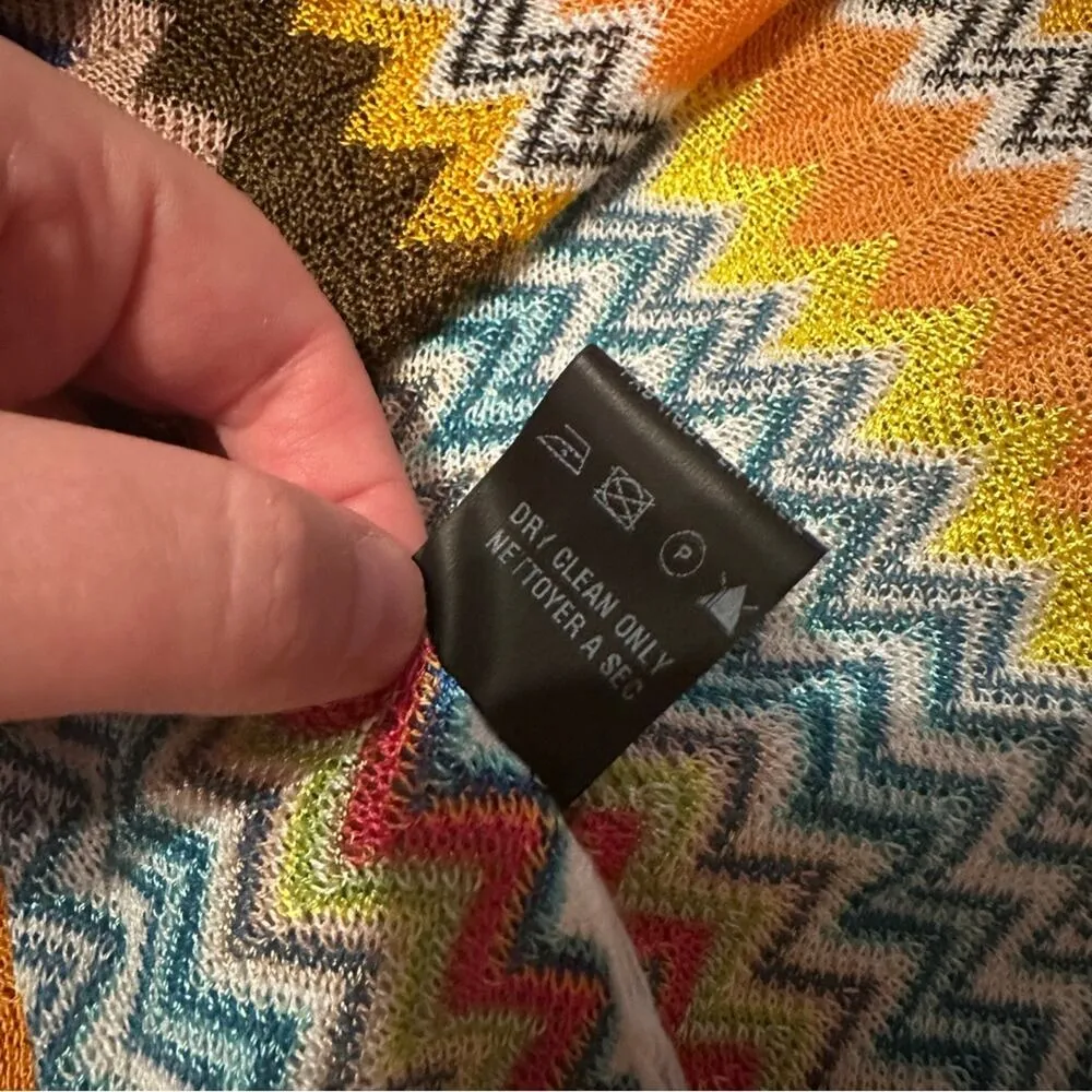 Missoni Multicolor Rainbow‎ Chevron Fringe Pullover Poncho One Size NEW - Image 9