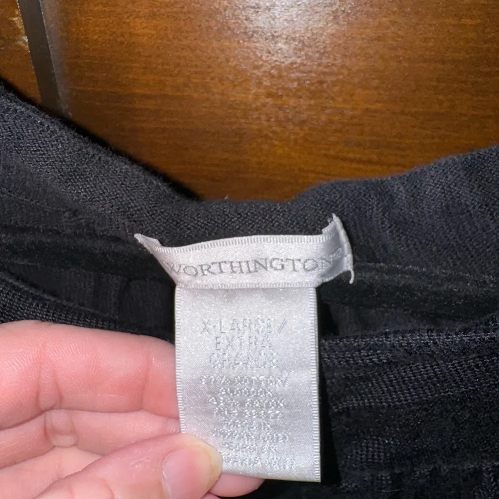 Worthington Black Tie Front Crop Cardigan - Image 3