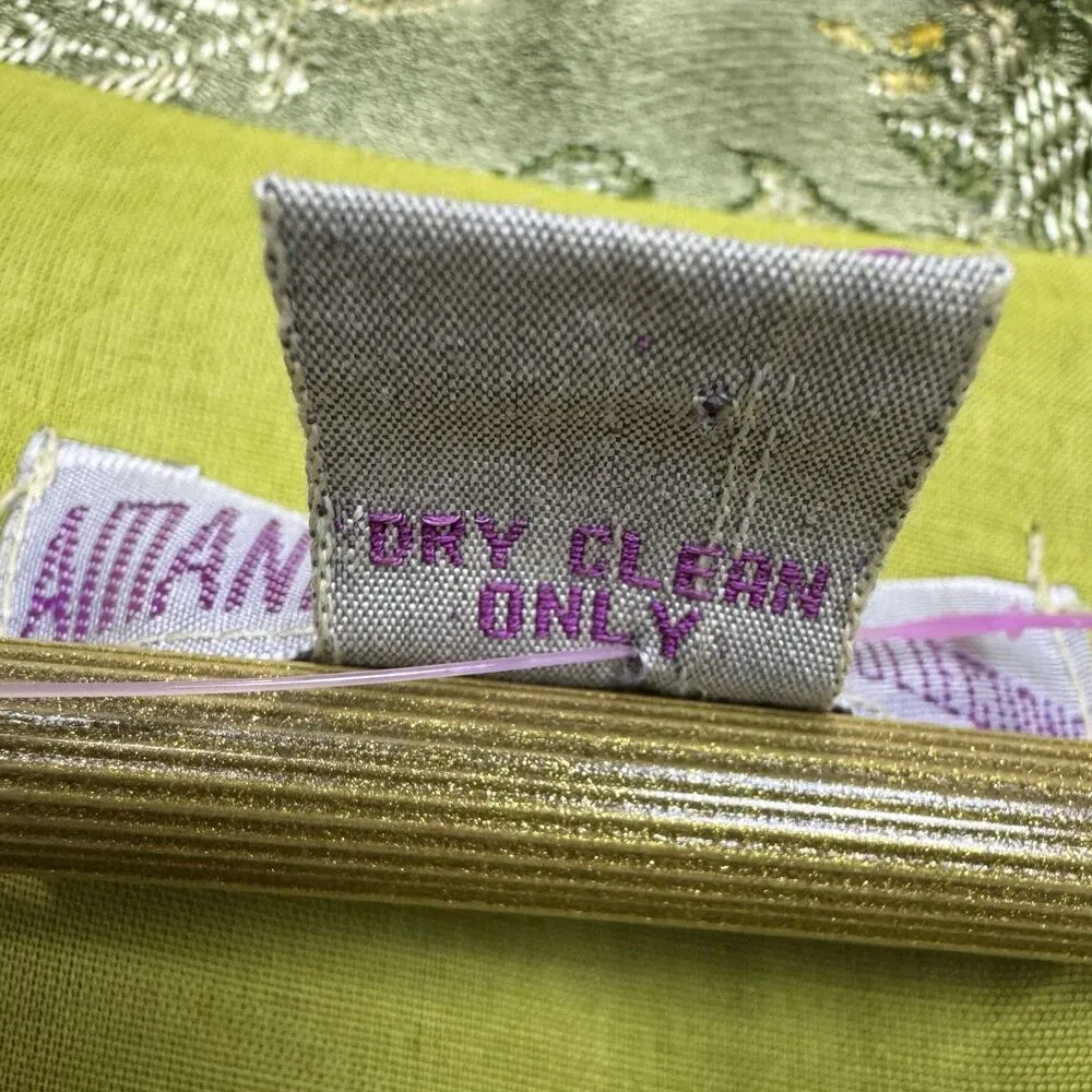 Amanda Smith Patchwork Satin Blazer Jacket Size M Green Crest Boho Lagenlook Y2K - Image 8