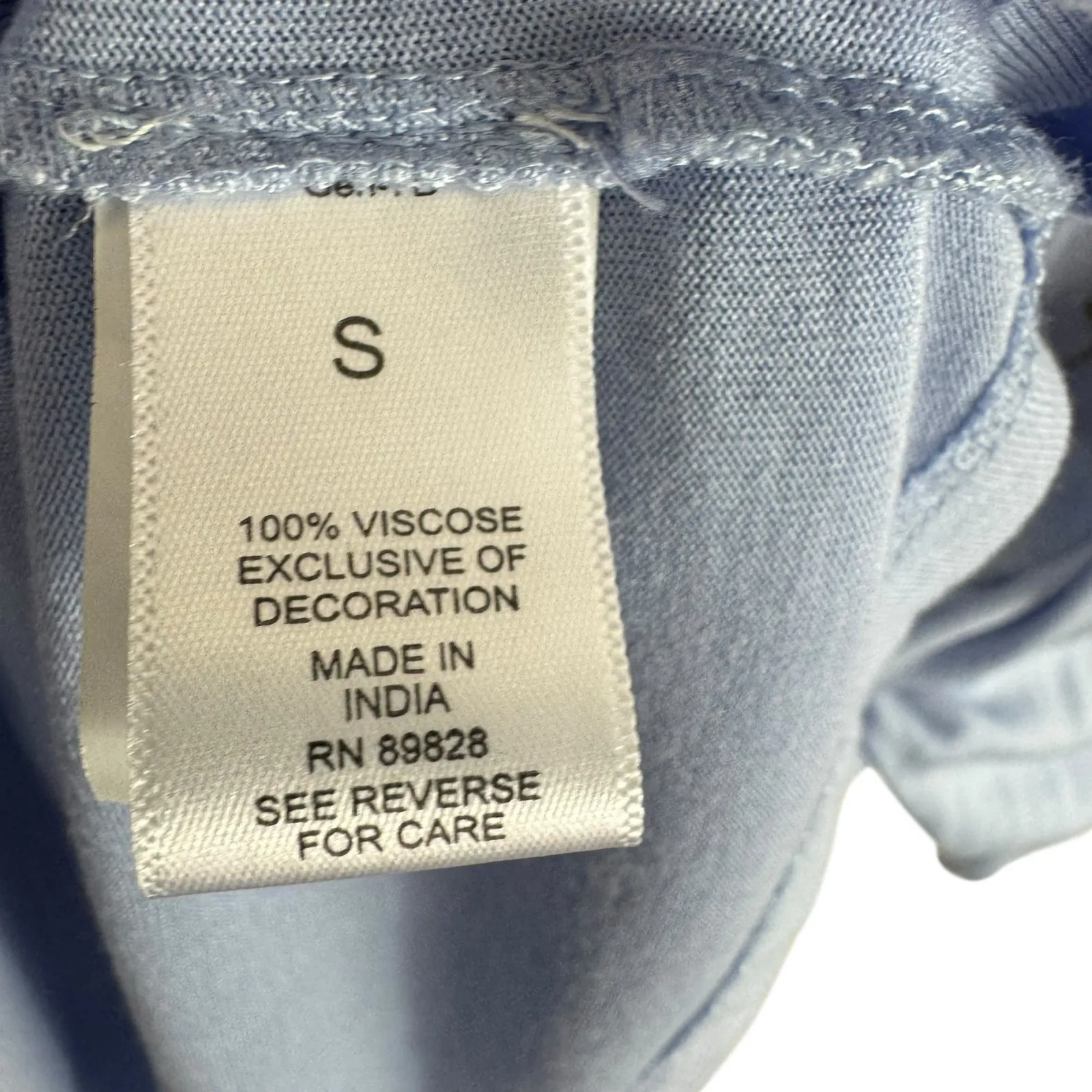 Haute Hippie Tribe Blue Viscose Floral Embroidered Short Sleeve Blouse Size‎ S - Image 6