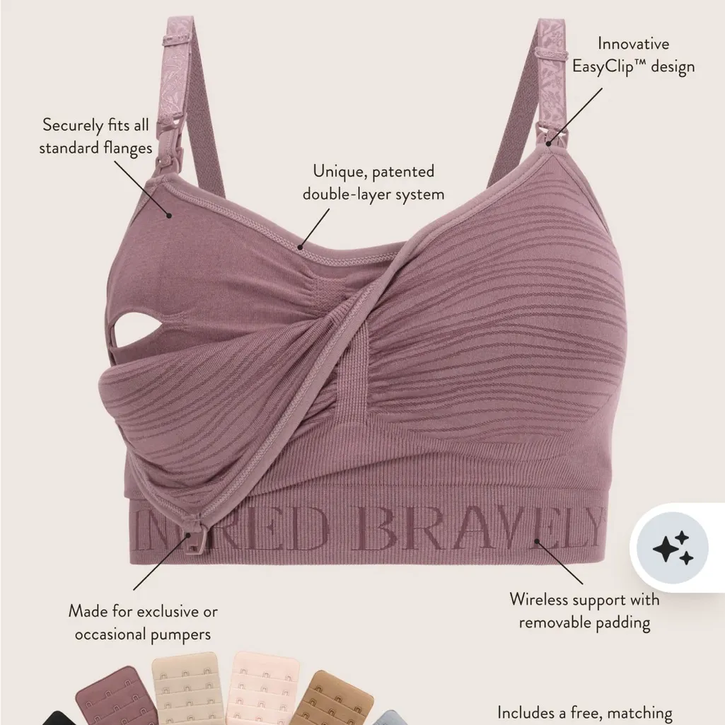 Kindred Bravely Sublime Hands Free Pumping & Nursing Bra Pink Heather Size XXL - Image 13