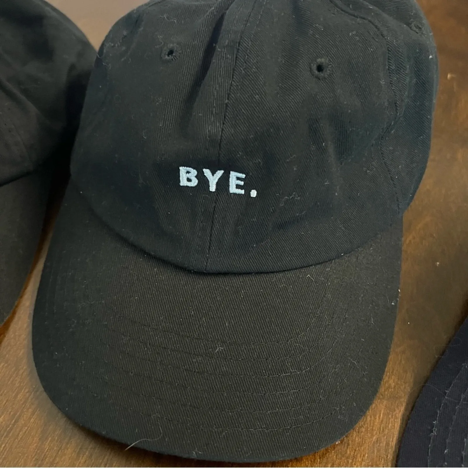 Graphic Hats Ball Caps Lot of Three Salty, Bad Hair Day, Bye Trendy Black - Image 3