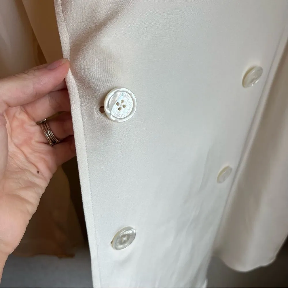 Ralph Lauren Collection Charley Silk Shirt Trench Style RW2019 White Size 8 - Image 8
