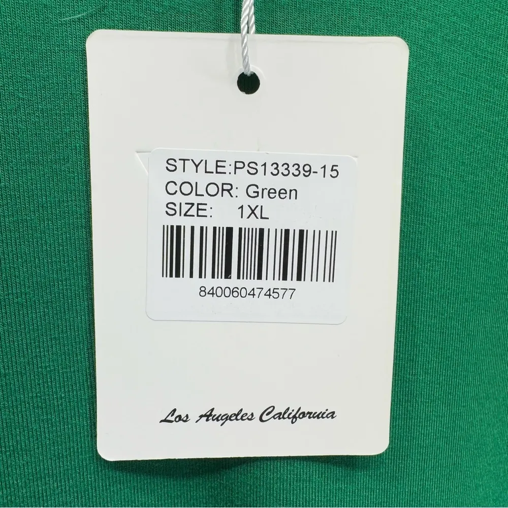 White Mark Green Knit 3/4 Sleeve Cutout Neckline Pull On Dress St Patrick’s Day Size 1X - Image 7