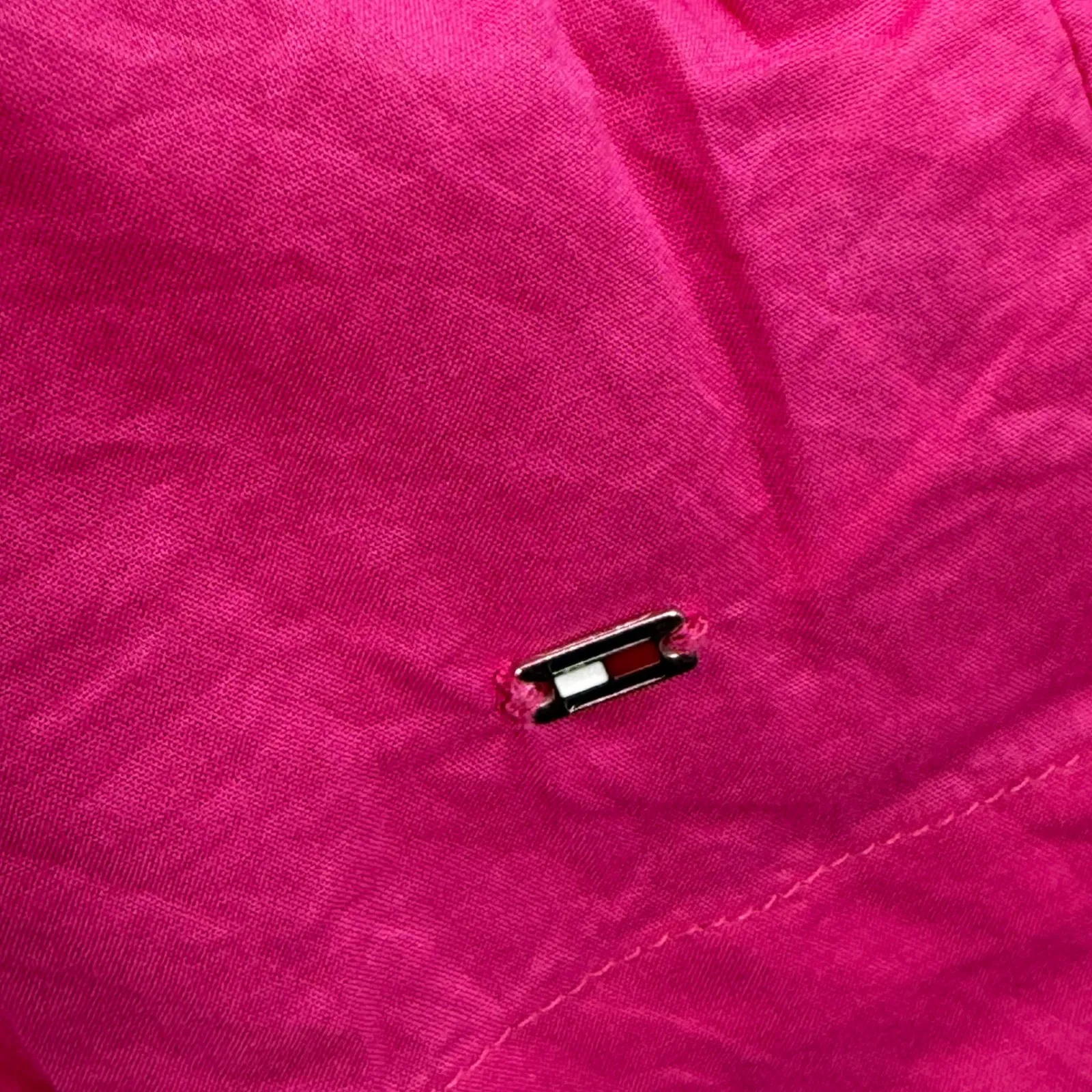 Tommy Hilfiger Tiered Dress Casual Cotton Short Sleeve‎ Pink Size M - Image 7