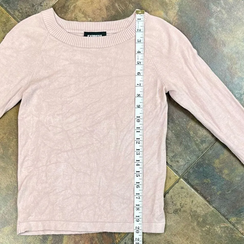 Express Light Pink Crew Neck Sweater XS - Image 8