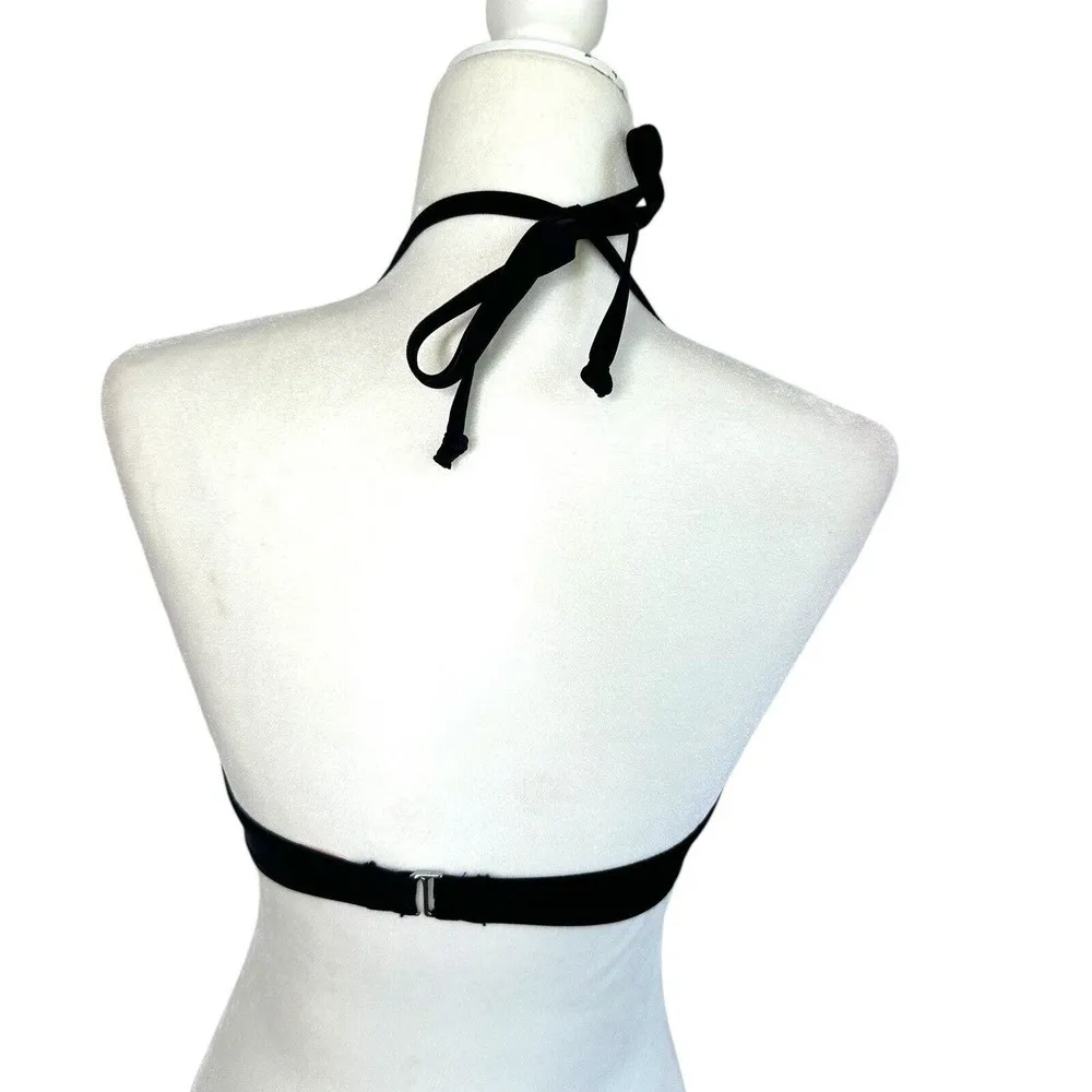 Victoria's Secret Black Swimsuit Bra Bikini Top Halter Underwire Padded 34D - Image 4