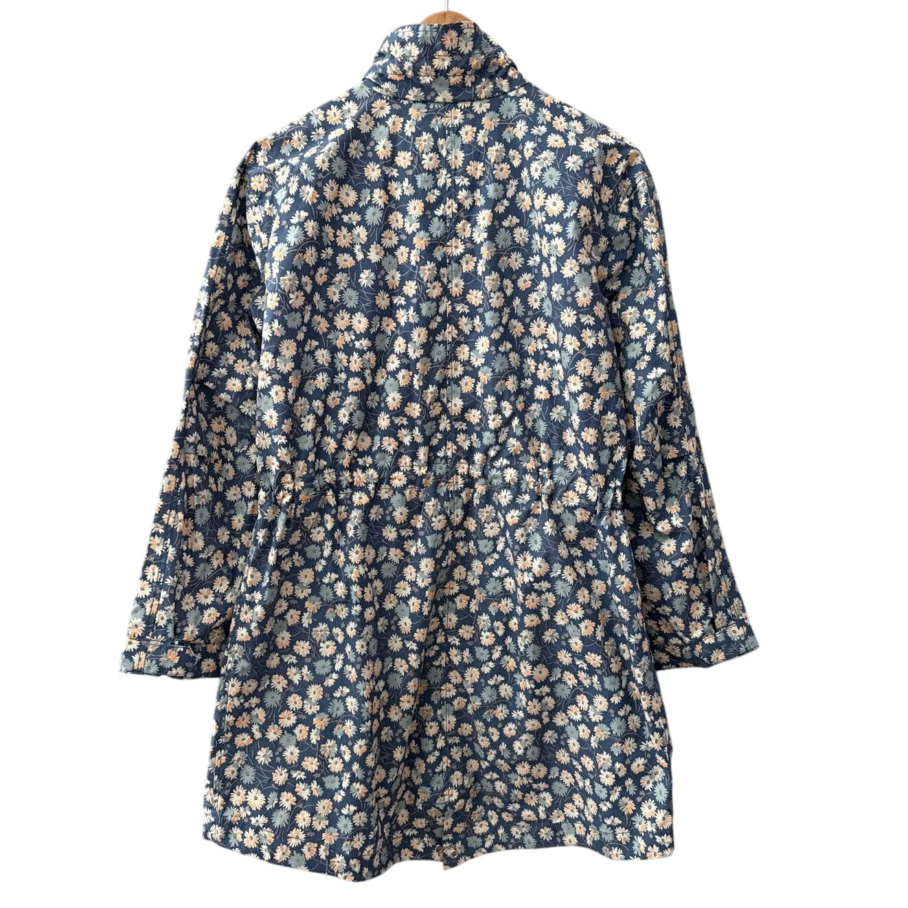 Madewell Preppy Ruffle-Neck Anorak‎ Raincoat French Floral Blue Moon Size Smalll - Image 6