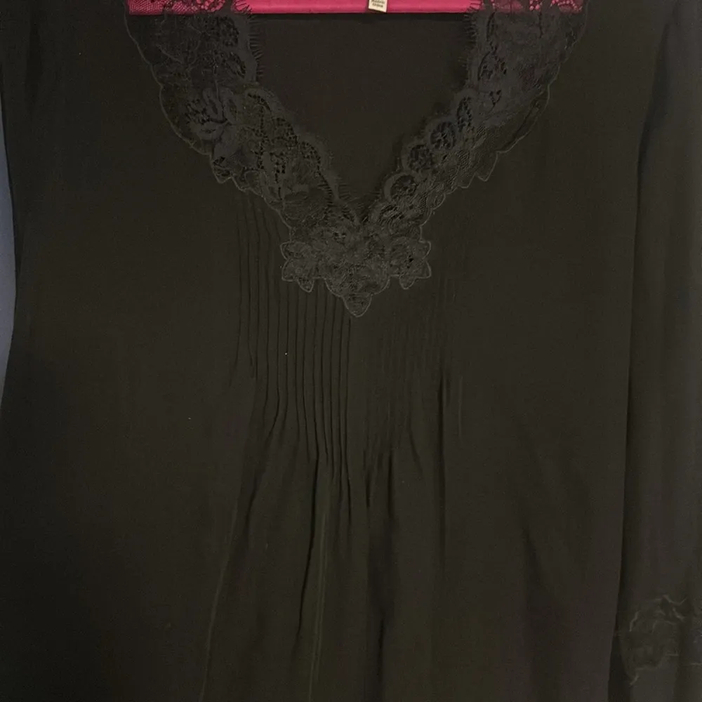 Joie black top lace front and along arm long sleeve chiffon Large $285 - Image 5