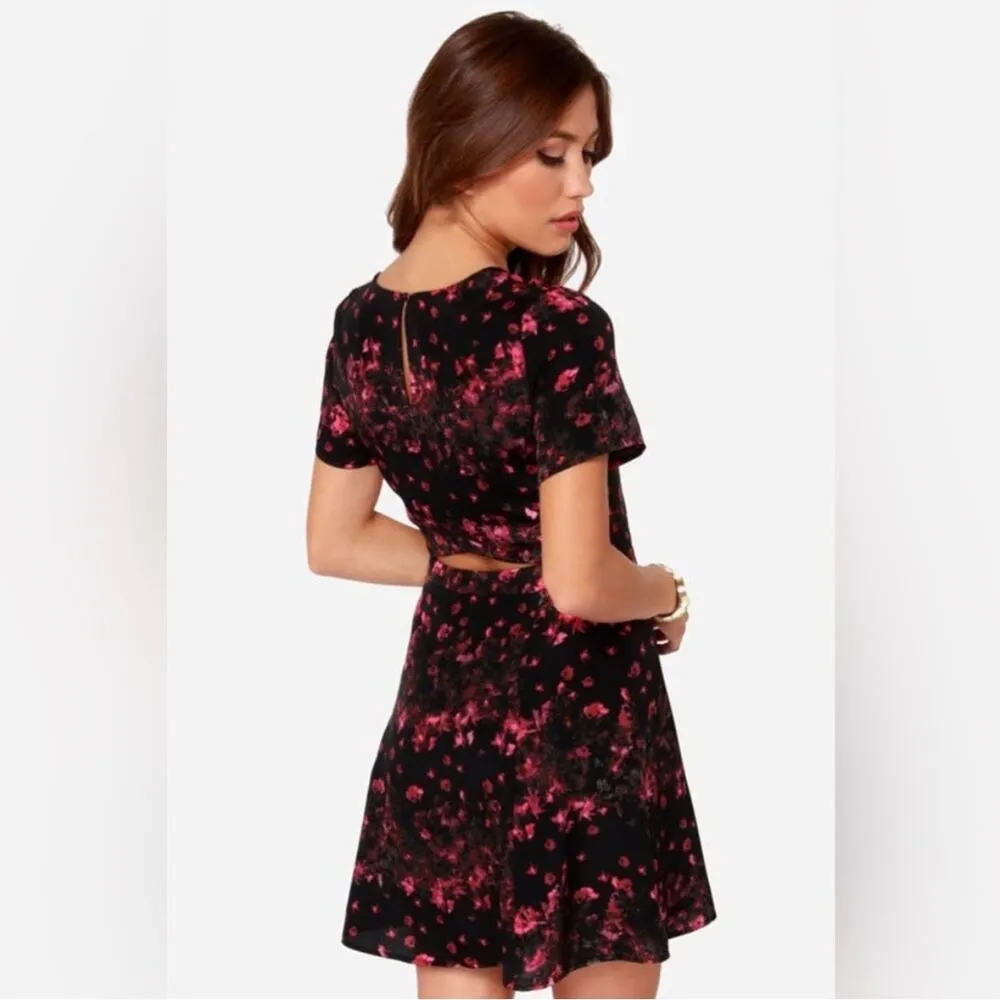 Jack by BB Dakota Hanna Back Cut Out Fit Flare Floral Short Sleeve Dress Size 4 - Image 2