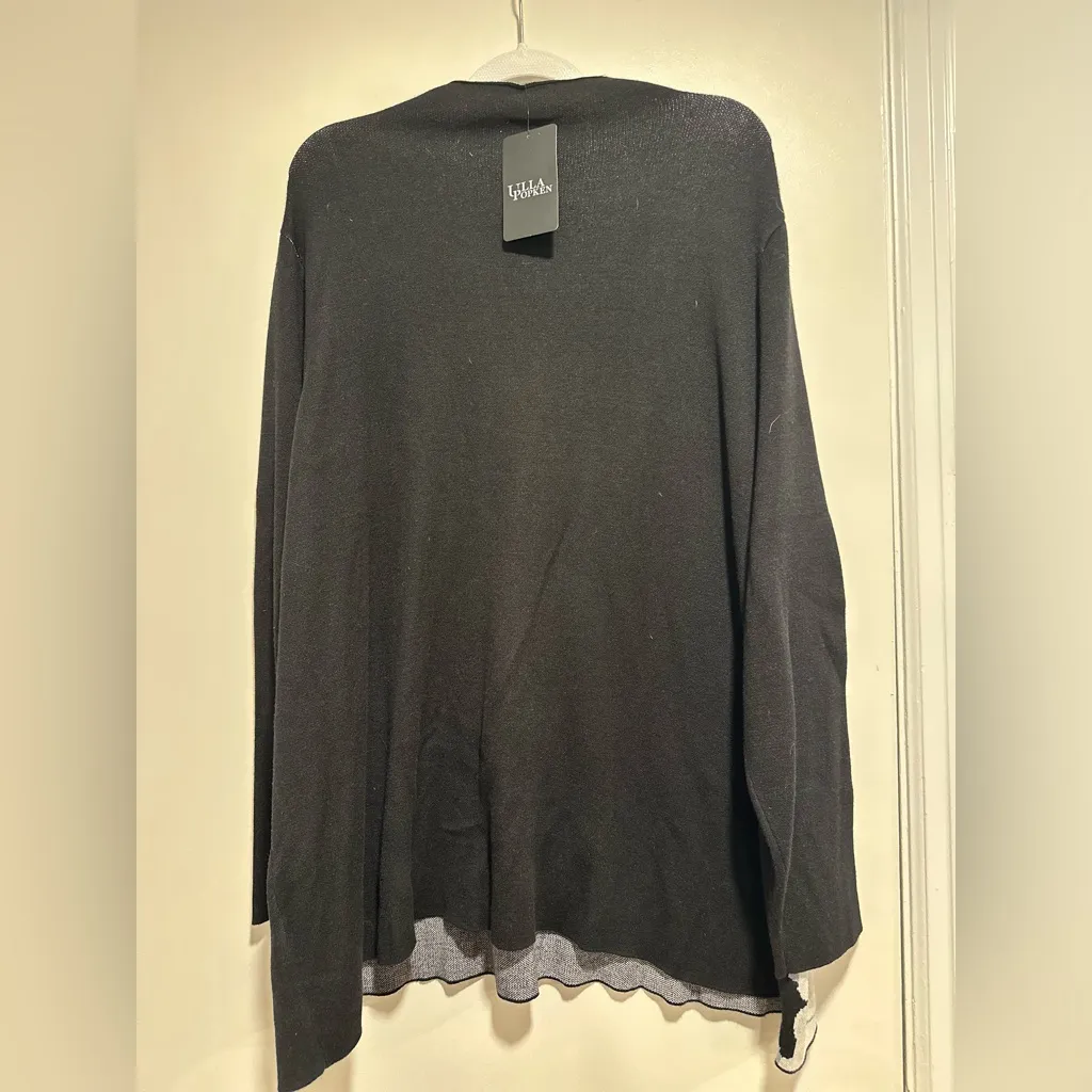 NWT Ulla Popken Women’s Sz: 28/30 Black & White Relaxed Fit Floral Tunic Sweater Size undefined - Image 2
