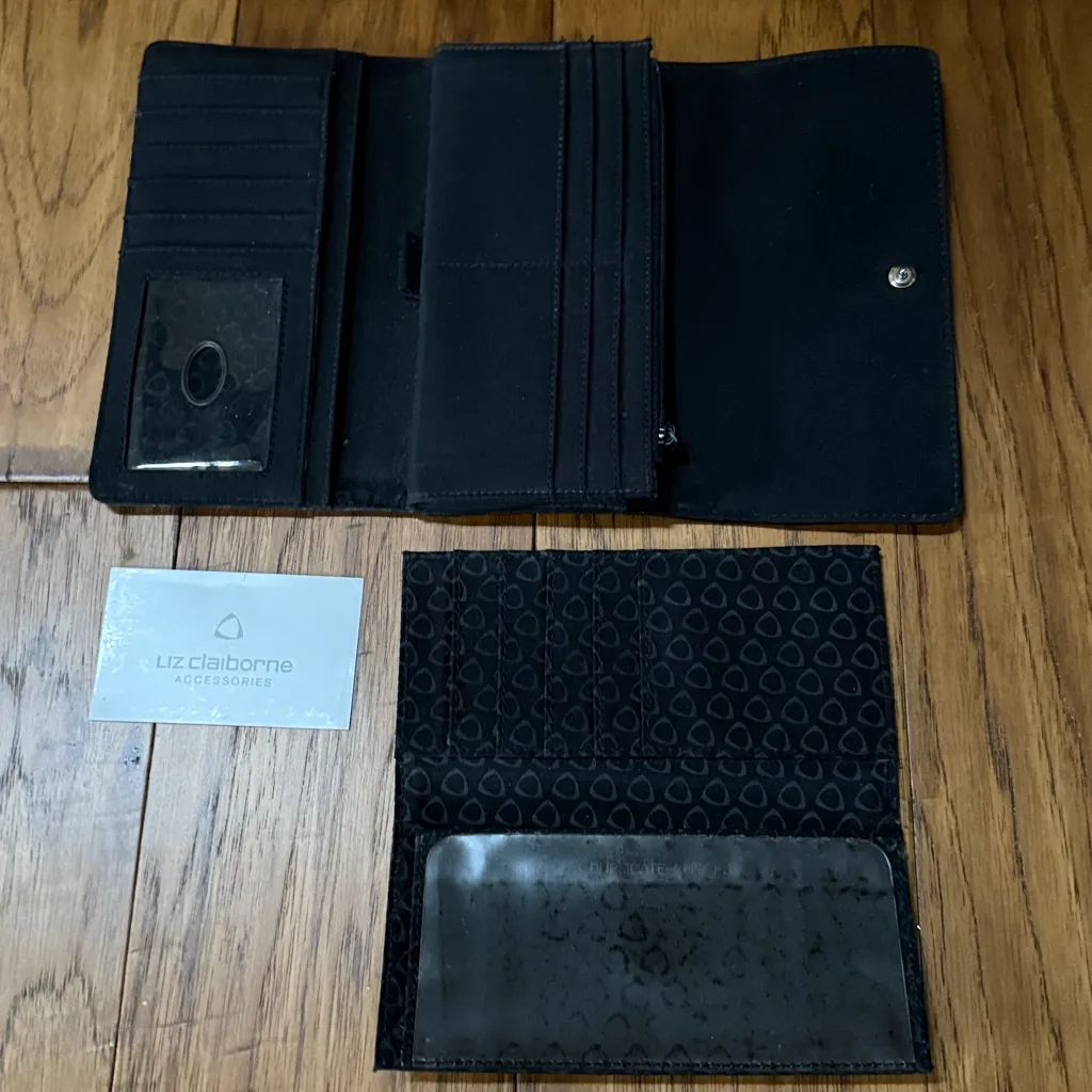 Liz Claiborne 90s Royalty Long Trifold wallet with check book cover - Image 6